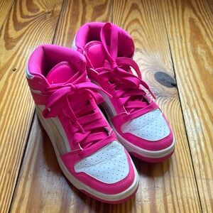 Puma hot pink high top sneakers girls size 4.5